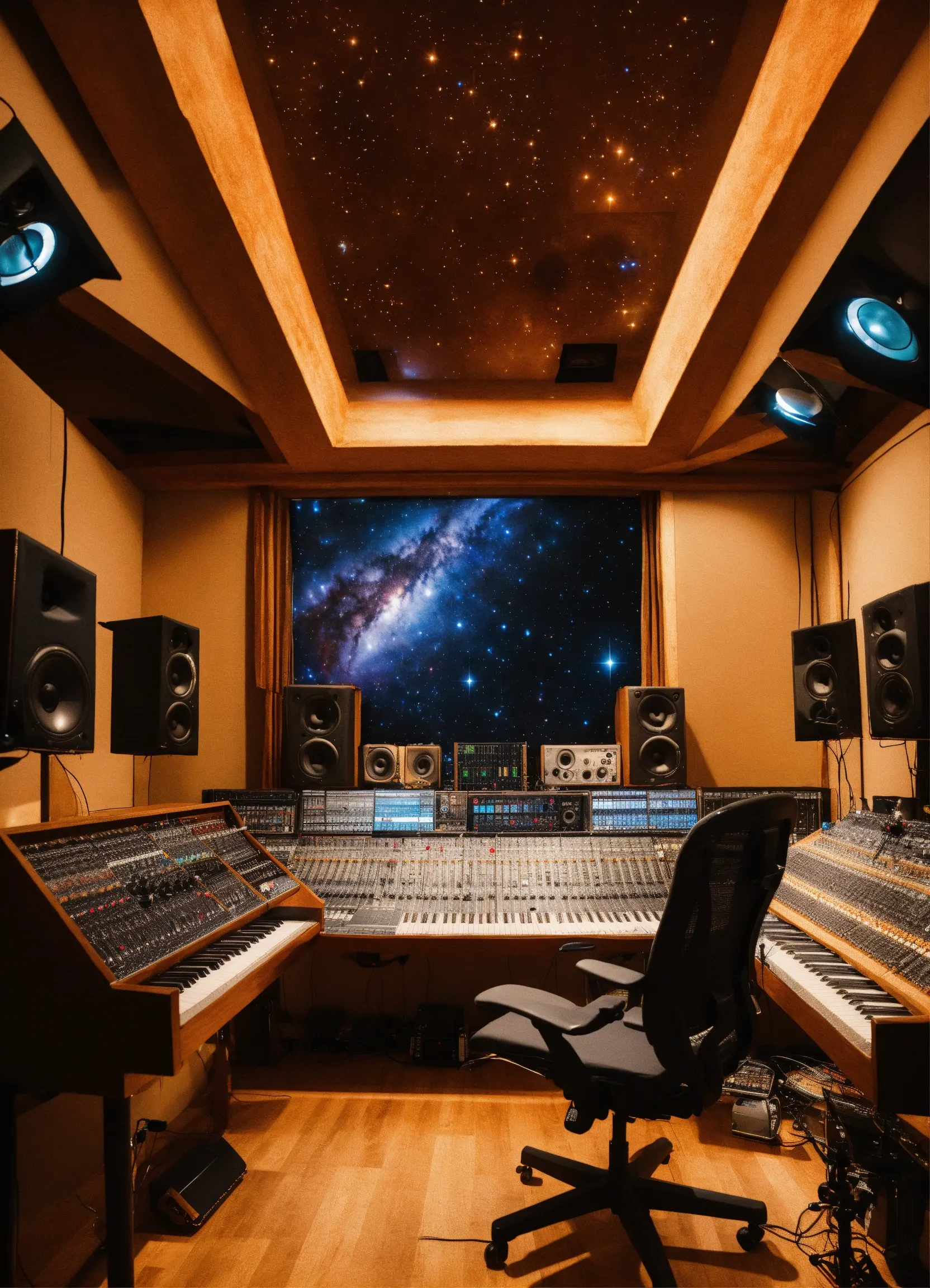 Focused home office with acoustic treatment